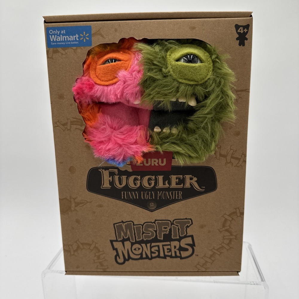 Zuru Fuggler Misfit Monsters Pink Green Two Tone Plush Funny Ugly Monster NEW